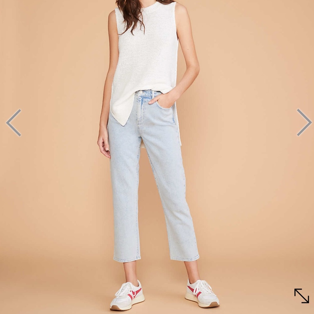 lou & grey High Rise Straight Crop Jeans